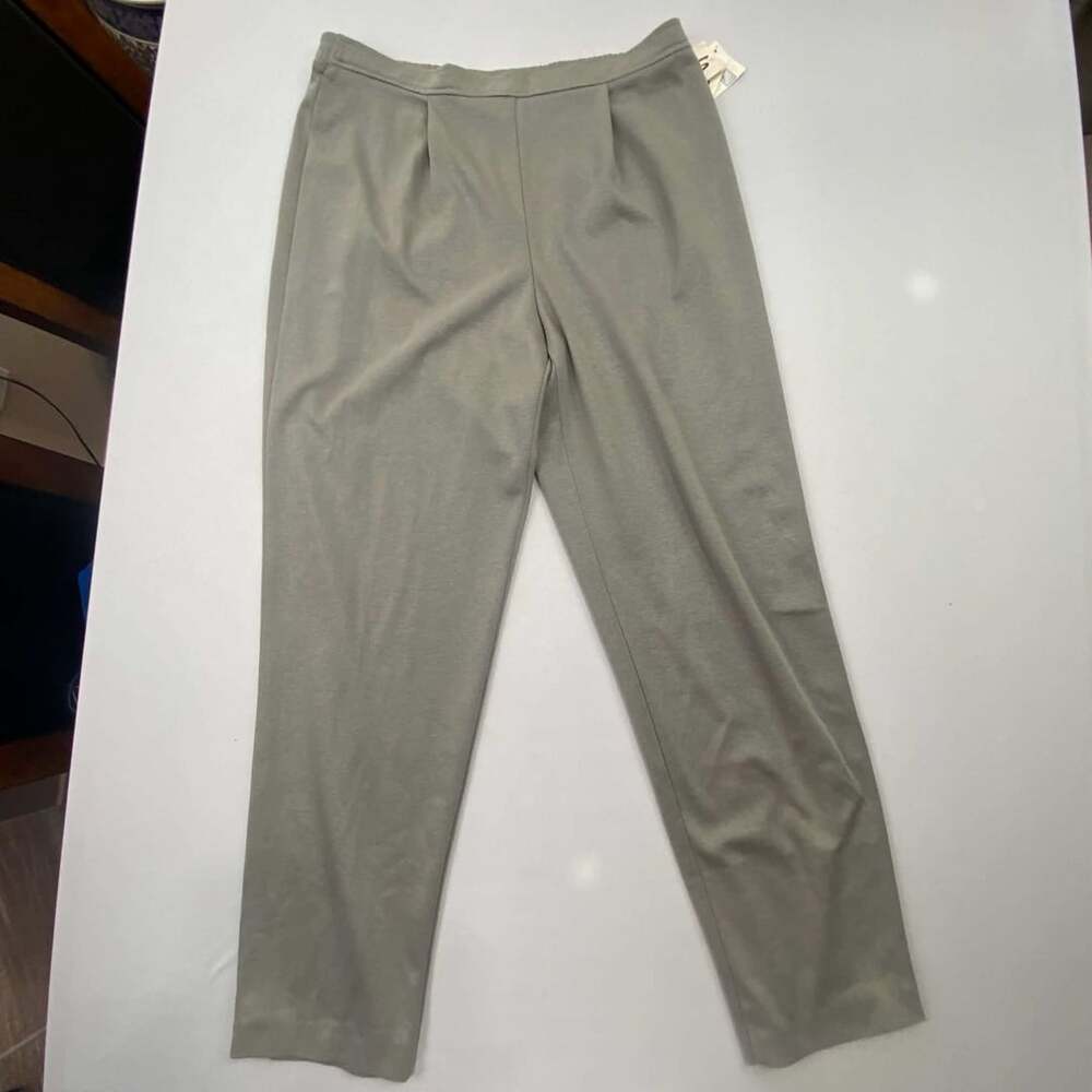 Norton McNaughton Pants Size L Gray Pull On Pleated Stretch